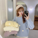 Zingj And Winter Soft Waxy Sweater Female 2023 New Pullover Loose And Gentle Wind Korean Version Soft Milk Blue Bottom Sweater