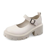 Summer Large-Size New Mary Jane Women's Shoes Thick Heel Thick-Soled JK Uniform Single-Shoe High-Heeled Women's Retro