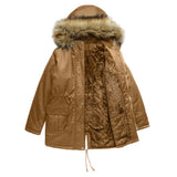 Winter Jacket Women Parka Fashion Long Coat Wool Liner Hooded Parkas Slim With Fur Collar Warm Snow Wear Padded