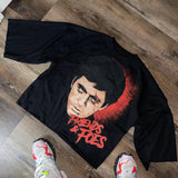 Vintage T-Shirt Men's High Street Creative Pattern Printing Round Collar Short-Sleeved Cotton Super Loose Short