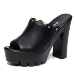 Summer Flip-Flops Super-High Heels Thick-Soled Muffins Waterproof Table Fish Mouth Large Size