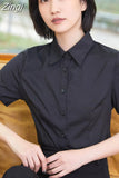 Cotton Shirts Women White Shirt Office Lady Solid Pink Shirts Blouse Casual Woman Basic Blouse Tops Fashion Women
