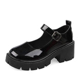 Summer Large-Size New Mary Jane Women's Shoes Thick Heel Thick-Soled JK Uniform Single-Shoe High-Heeled Women's Retro
