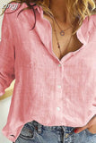 Fashion Cotton Linen Blouse Women Casual Vintage Buttons Long Sleeve Women's Shirts Female Clothing New Blusas