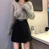 Zingj Autumn 2024 New Set For Women's Two-Piece Loose Knit Top A-Line Skirt Skirt Set Student Suit-Outfit