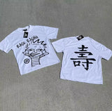 T-Shirt Hip-Hop Fun Cartoon Pattern Printing Oversized T-Shirt Original Gothic Cotton Short
