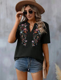 Embroidered Top Women's Literary And Art Retro Shirt Women Loose Temperament 2025 Summer