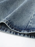 Button Decoration Side Slit Denim Mini Skirts Casual Female High Waist Loose Clothes LUJIA ALAN