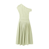 New High-Rise Slim Slim Solid Color Asymmetric Long