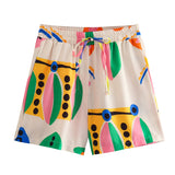 Summer Style Fluffy Sleeve Printed Shirt Printed Home Pants Printed Shorts