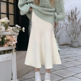 Zingj Waxy Knit Fishtail Skirt Skirt Female Fall Winter Drop Feeling Package Hip Long Skirt With Sweater Knit Skirt Women's