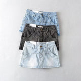 Cowboy Girl Retro High Waist Slimming Hip Women's Long Culottes Denim