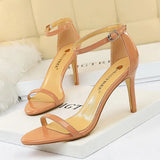 Zingj Fashion Simple Open-Toe With High Heels Patent Leather Sexy