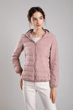 New Seamless High-End Down Jacket Women's Short Thin Autumn And Winter Hooded Outdoor Sports Large Size Coat Tide-Outfit