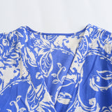 Spring Printed V-Collar Stitched Long-Sleeved Dress
