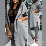 Zingj New 2023 Women's Hooded Coat Pants 2-Piece