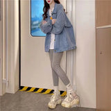 Zingj 2024 New Korean Version Loose Lazy Wind Cardigan Jacket Female-Outfit
