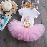 Cotton Baby Girl First 1st Birthday Party Tutu Dresses for Vestidos Infantil Princess Clothes 1 Year Girls Children's