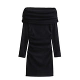 New Breast-Wiped Slim Long-Sleeved Mini Dress
