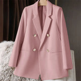 Zingj New Blazer Female Metal Button British Wind Casual Versatile Green Red Small Suit