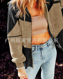 The Ins Fall Ladies Hooded Jacket ¡¤ Niche Make Old Cotton Hoodie Waffg Patchwork Loose Coat-Outfit