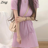 Women Solid Simple All-match Student 5 Colors Fashion Female Ulzzang Sweet Vacation Chic Ins Knitted Leisure Elegant