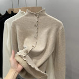 Striped Shirt Women 2025 Spring And Autumn New Design Sense Niche Collar Shirt Folded With Long-Sleeved
