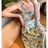Women Fashion Backless Sexy Strap Midi Dresses Sleeveless Holiday Beach Clothes Lady Robe
