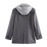 New Style Hooded Splicing Fashionable Suit Jacket