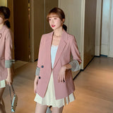 Spring And Summer New Korean Solid Color Small Suit Jacket Women's Casual Loose Coat Temperament Small Fragrant Style Suit