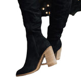 Zingj Women's Over-Knee Boots 2024 Autumn And Winter New Thick Heels, High Heels, Thin Suede Boots, Women's Side Zipper Long