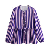 New Bow Knot Lock Color Loose Casual Shirt