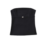 And Winter New Women's Wear Solid Color One-Word Collar Sleeveless Back Short Chest Spicy Girl