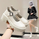 Zingj Head Small Leather Shoes Female British Wind 2023 New Spring Jk Uniform Thick Platform Korean Version Lady Mary Jane Shoes-Outfit
