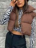 Sleeveless Cropped Puffer Jacket- Outfit