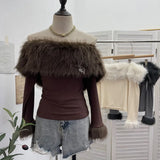 Diamond Tector Tset Coat Outside Wearing Bra Mat Babes Wrapped Bra Short Open Umbilly Printed Vest