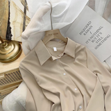 Chiffon Blouse Women's White LongSleeve Tops Spring 2023 Korean Fashion Shirt Solid Color Niche Loose Shirt Women Plus