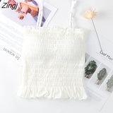 Women All-match Ruffles Female Summer Candy Color Ulzzang Sweet Preppy Style New Hot Sale Basic Mujer De Moda Soft
