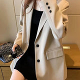 Zingj Goddess Small Suit Coat Autumn 2024 New Joker Design Sense Loose Korean Version Of The British Wind Suit Tide-Outfit