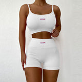 sports shorts two-piece sling top casual fashion slim suit sportswear two-piece sports shorts cycling yoga