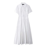 New Spring Style Spliced Dress With Belt Shirt