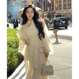 Embroidery Mermaid Midi Dresses for Women 2023 Autumn New Elegant Birthday Fashions Evening Party Female Clothing