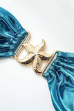starfish decoration ruffles bikini set with