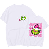 High Street Style Trend Summer Lovers Wear Green Printed Round-Neck Short-Sleeved Shirt T-Shirt