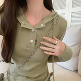 Long-Sleeved T-Shirt Autumn And Winter Korean Version Of Slim Short Bottomed Shirt Minority Design Farewell To Underwear