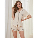 Zingj Suit Suit Cardigan Short-Sleeved Shirt Shorts Summer Pajamas