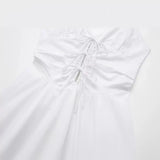 Spring Style Bow Tie Trench Coat Fabric Short Dress