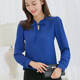 Daifei 2023 Winter Dress New Han Fan Chiffon Shirt Women's Long-Sleeved White Fashion Shirt Loose