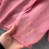 Spring New Blouse Sweet Pure V-neck Bow Puff Sleeve Fashion Printing Loose Versatile Chiffon Shirt