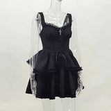 Summer 2023 New Style Short Skirt Slim Temperament Pure Black Sling Pure Desire Dress